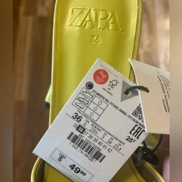 Zara chartreuse Sandal/Heels - Picture 5 of 5